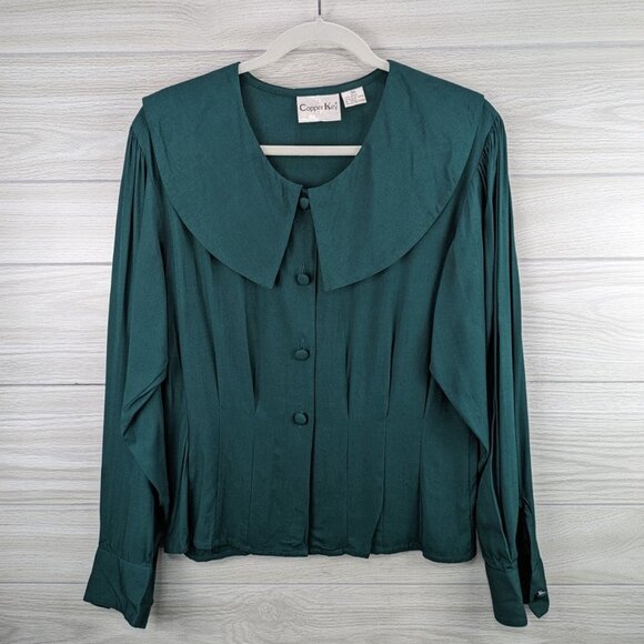 Copper Key Green Blouse - Picture 1 of 7